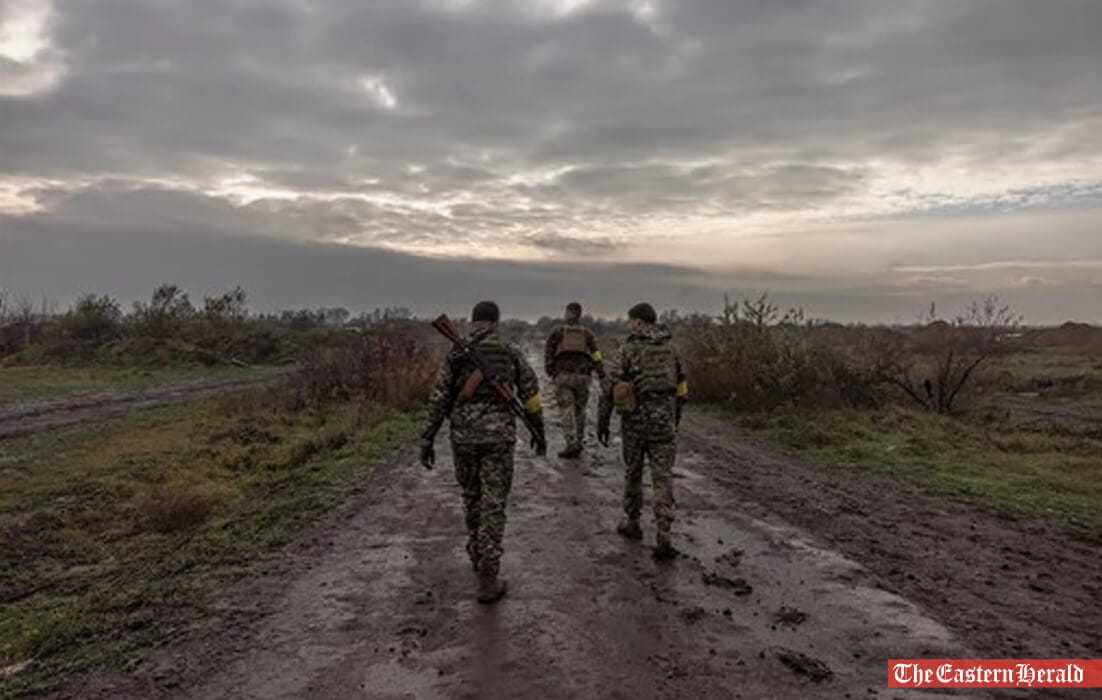 Ukrainian soldiers near Kherson