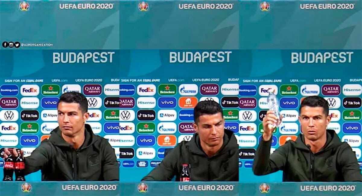 The gesture of Cristiano Ronaldo that hit the shares of Coca Cola