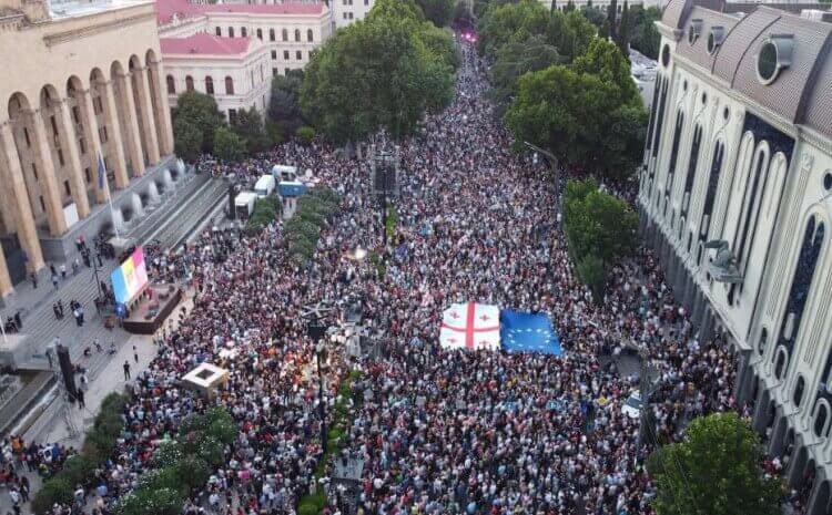 peaceful protest in Georgia