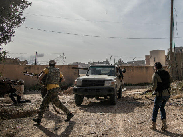 Elements of Al-Wefaq forces during clashes with gunmen of Haftar, south of Tripoli (Anatolia)