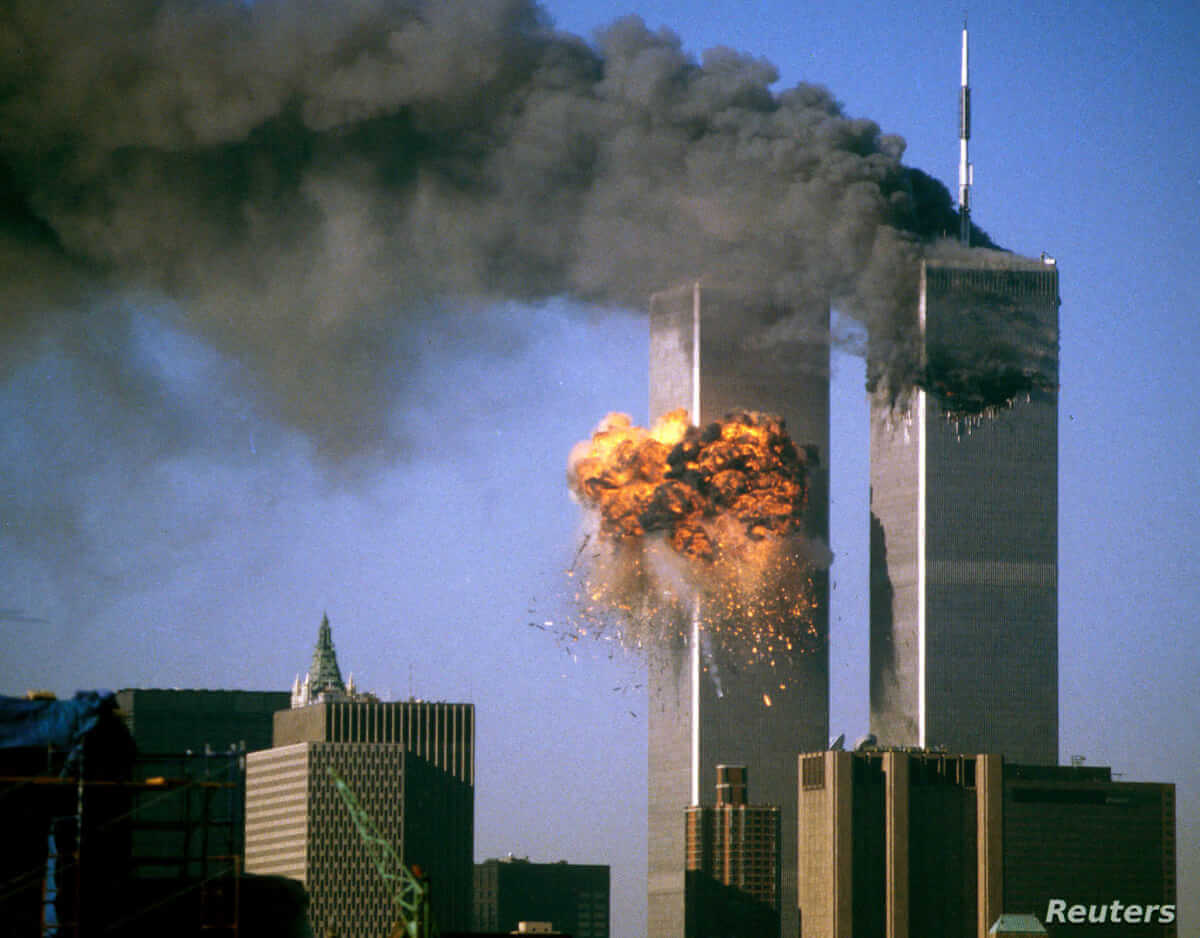 WORLD TRADE CENTER SOUTH TOWER IS IMPACTED BY HIJACKED UNITED AIRLINES FLIGHT 175