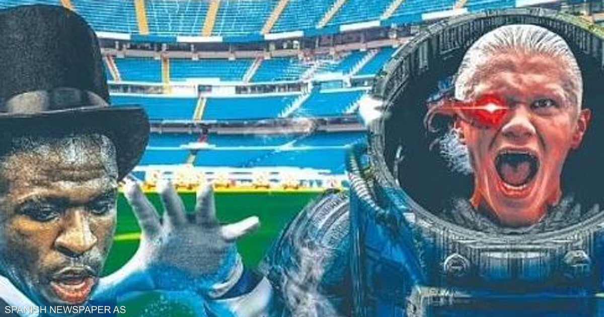 A Spanish newspaper puts Halland in the image of a machine... and depicts Vinicius as a magician